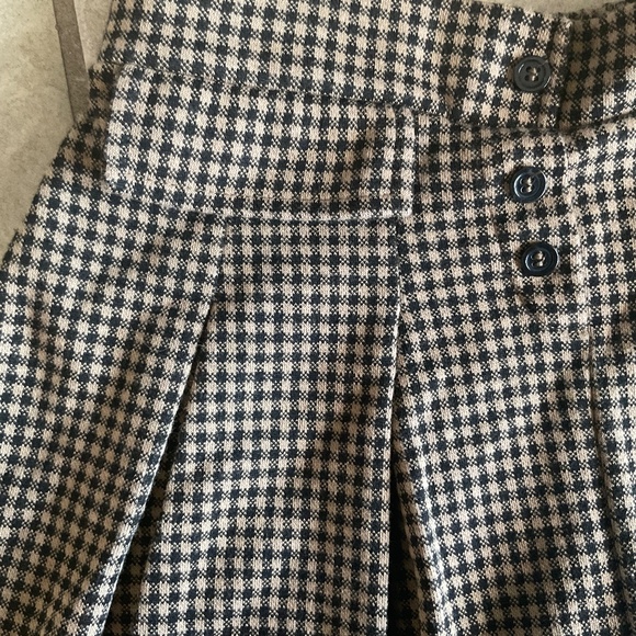 Zara Girls Brown & Tan Houndstooth Pleated Mini Skort - Picture 4 of 5